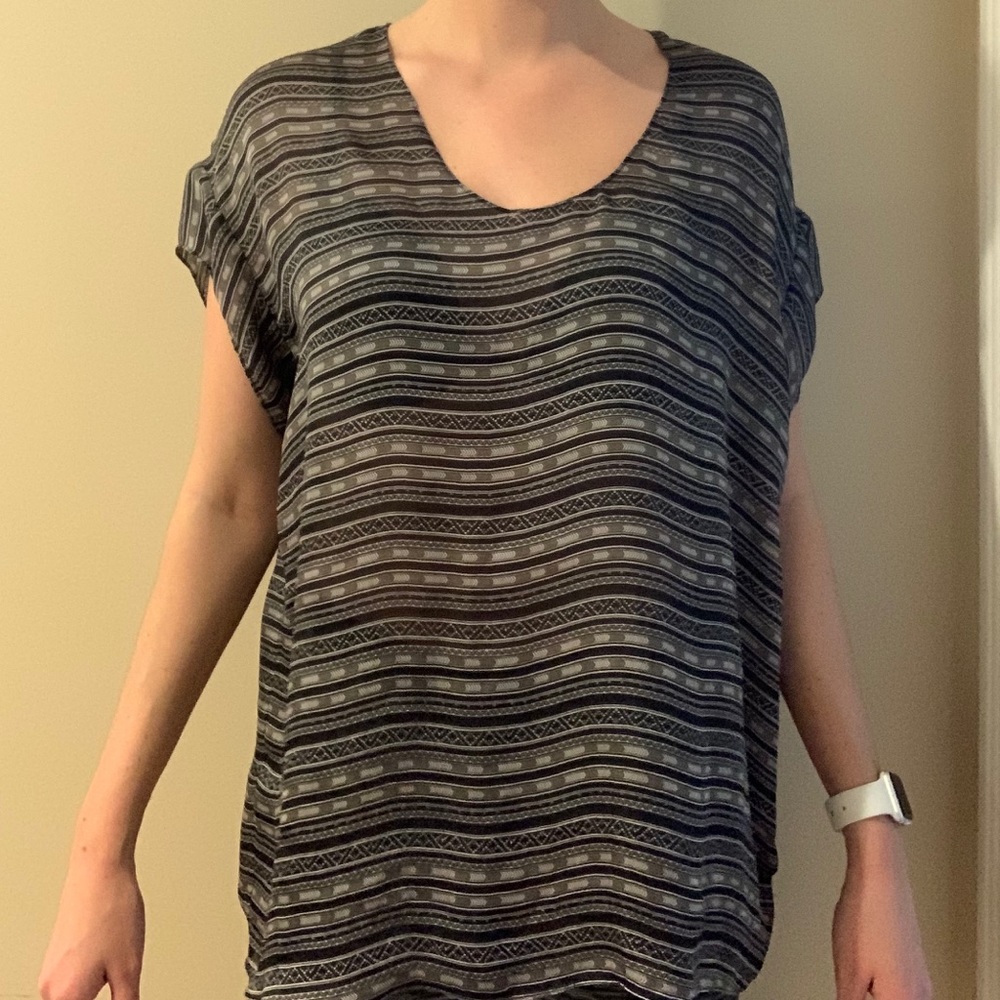 Sheer black patterned blouse